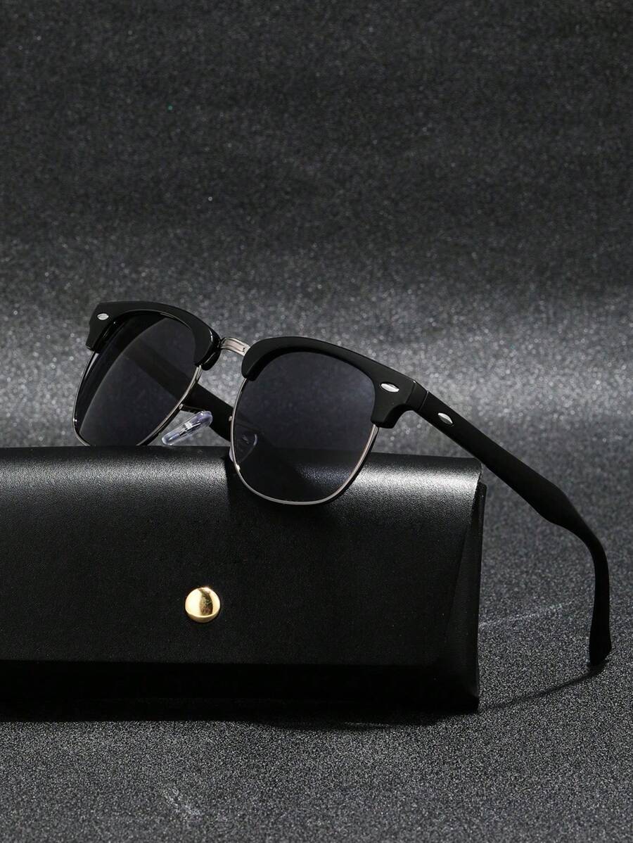 Lunettes de soleil à monture métallique avec verres réfléchissants dégradés