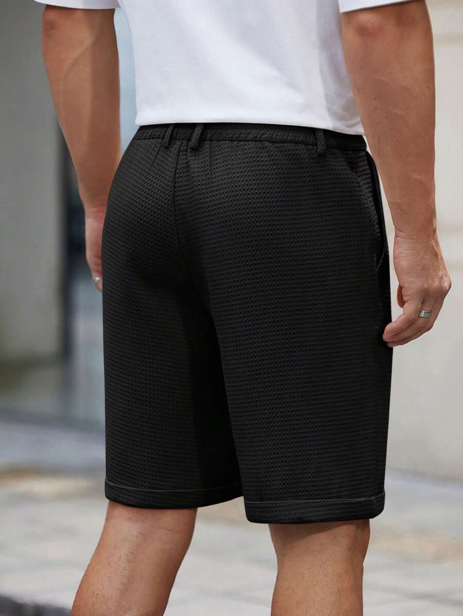 Bermuda droit tissé taille mi-haute – Short décontracté pour homme