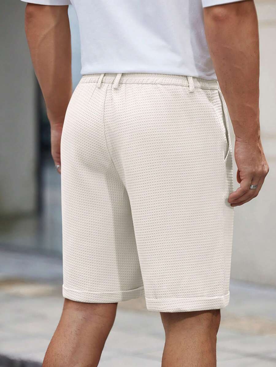 Bermuda droit tissé taille mi-haute – Short décontracté pour homme