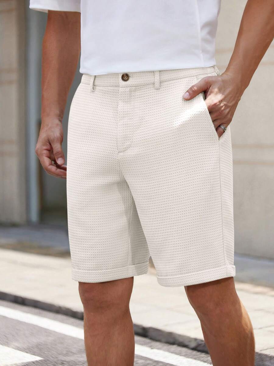 Bermuda droit tissé taille mi-haute – Short décontracté pour homme
