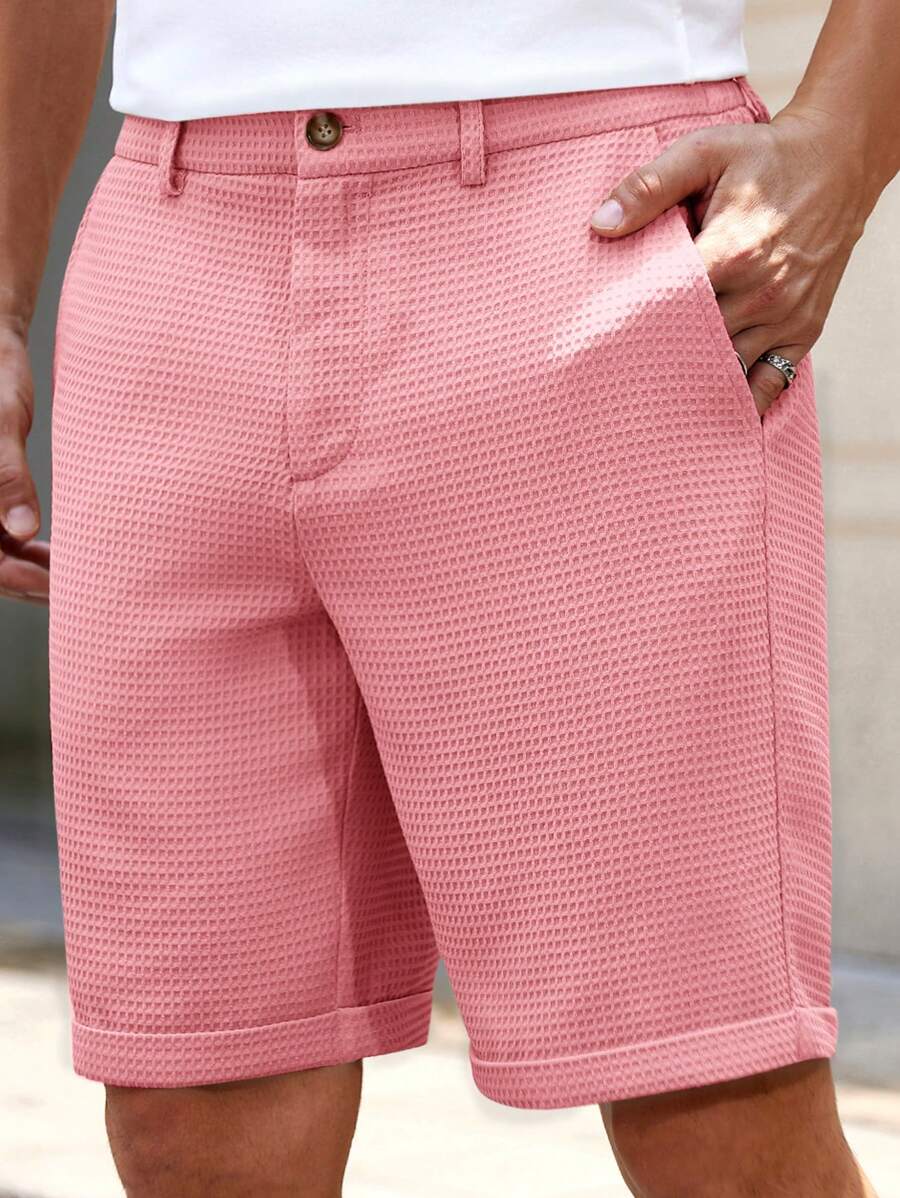 Bermuda droit tissé taille mi-haute – Short décontracté pour homme