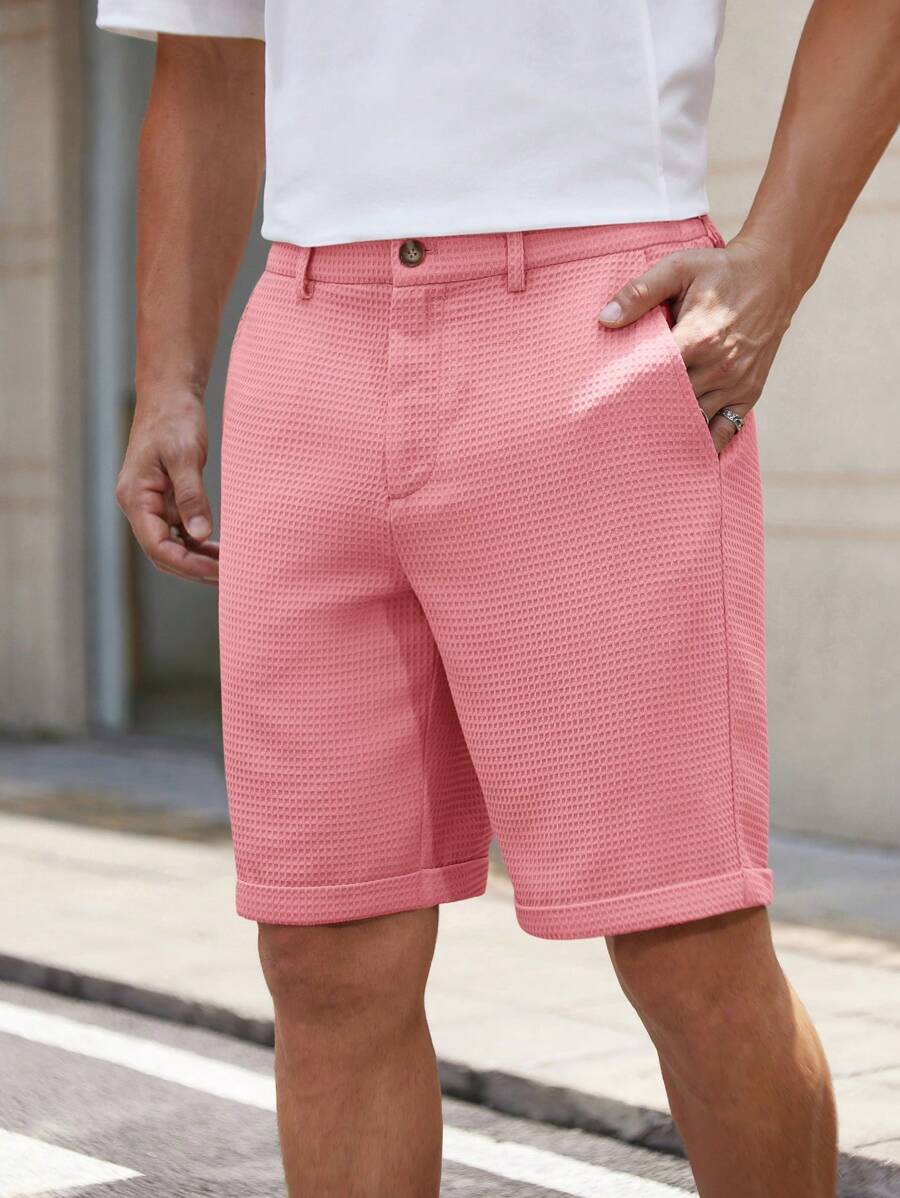 Bermuda droit tissé taille mi-haute – Short décontracté pour homme