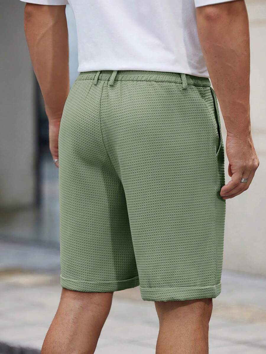 Bermuda droit tissé taille mi-haute – Short décontracté pour homme