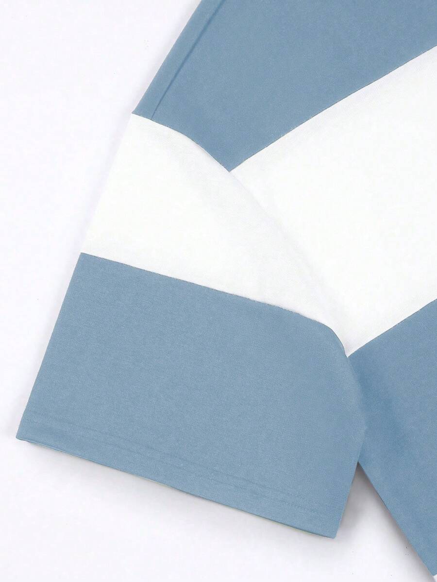 Chemise rayée à manches courtes et col rond - Décontractée pour un usage quotidien