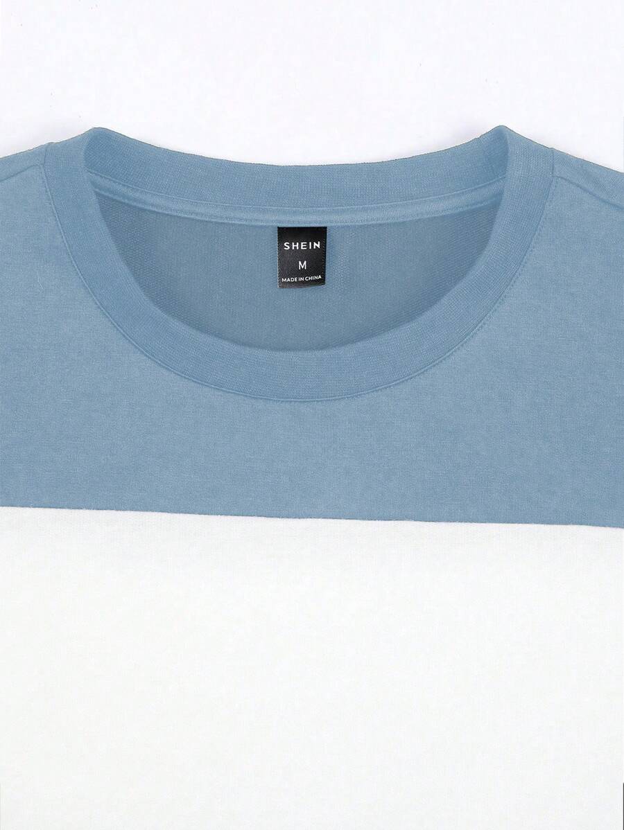 Chemise à col rond manches courtes rayée style casual tendance