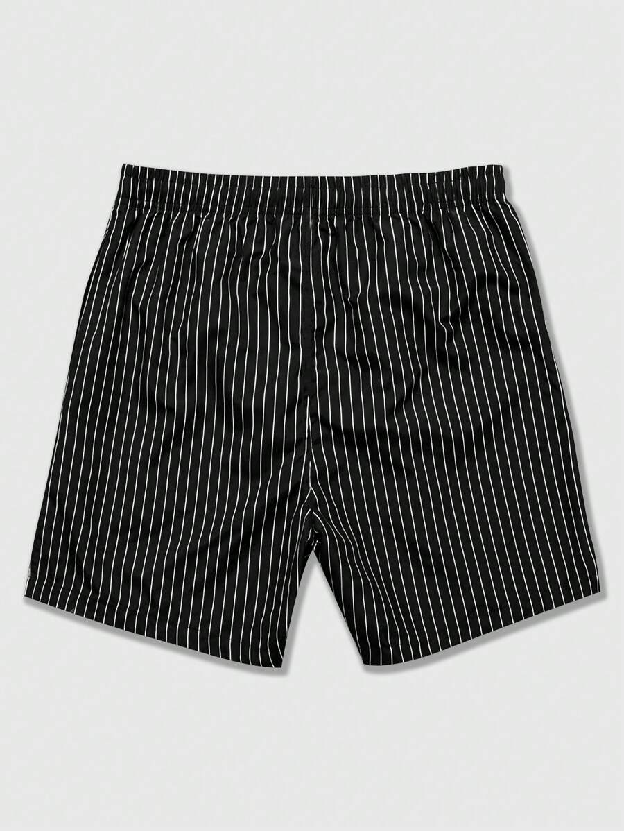 Shorts courts rayés avec cordon pour hommes - style décontracté chic