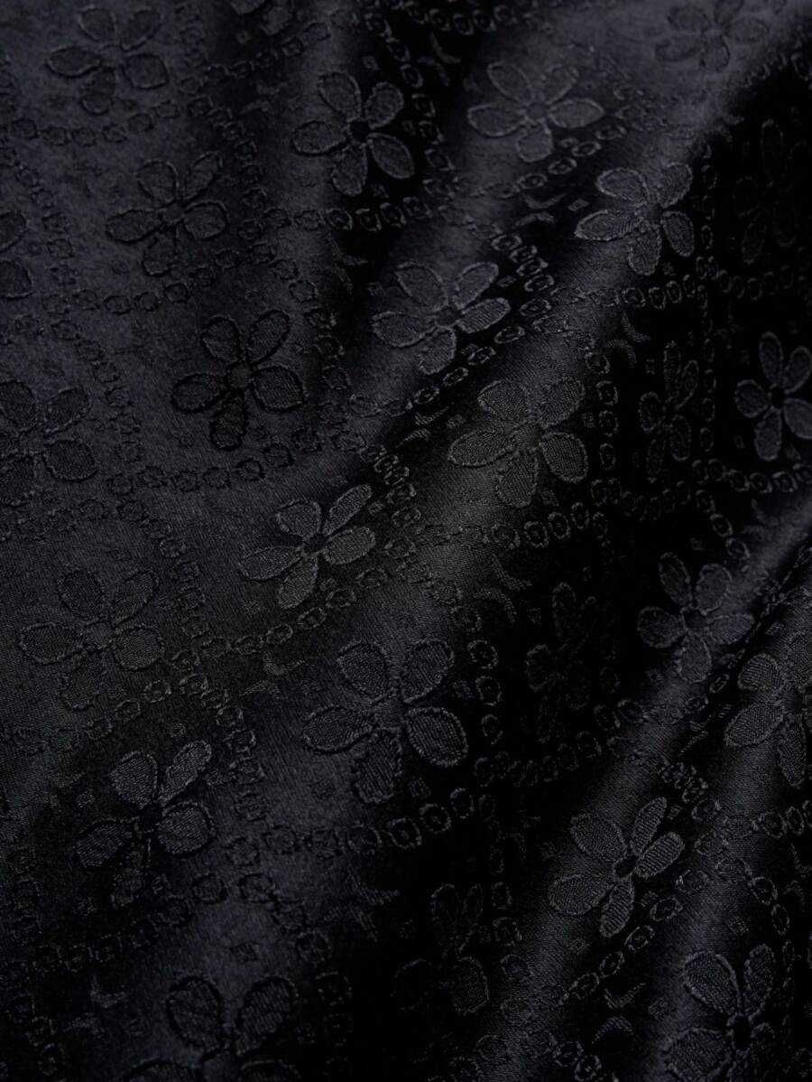 Chemise jacquard brodée à motifs botaniques – Haut floral de luxe pour homme