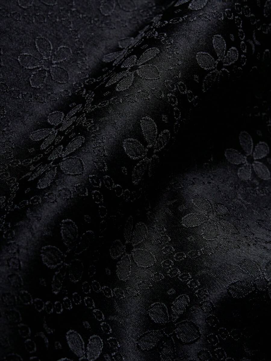 Chemise jacquard brodée à motifs botaniques – Haut floral de luxe pour homme
