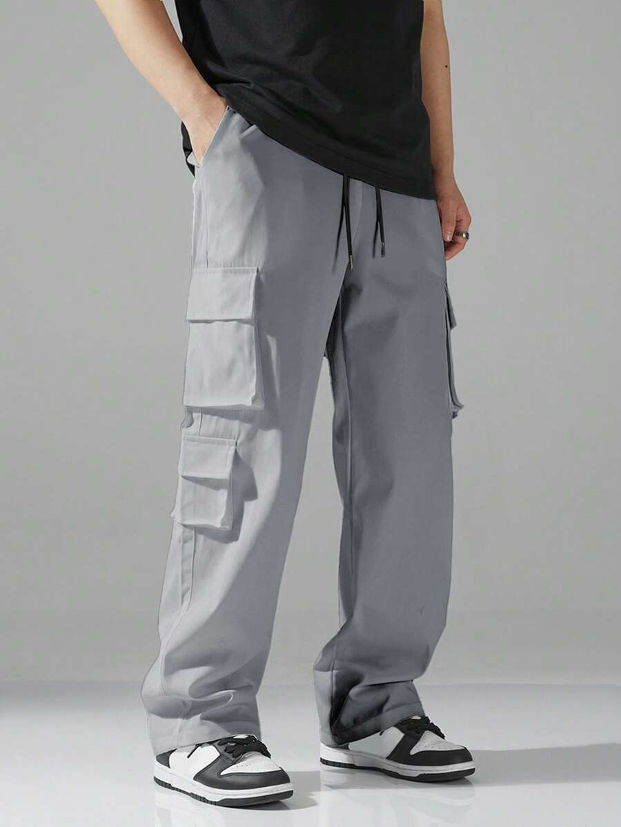 Pantalon cargo utilitaire baggy streetwear avec cordon de serrage