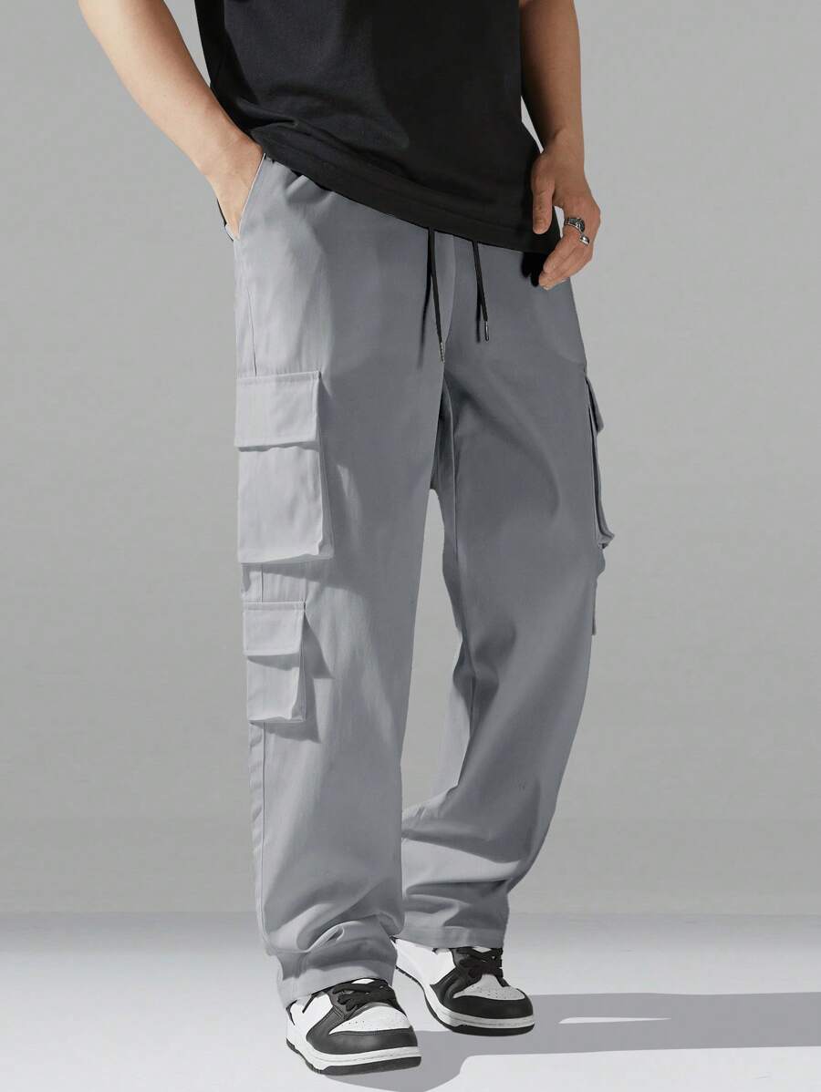 Pantalon cargo utilitaire baggy streetwear avec cordon de serrage