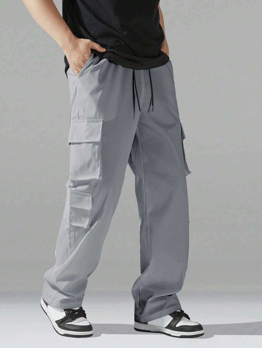 Pantalon cargo utilitaire baggy streetwear avec cordon de serrage
