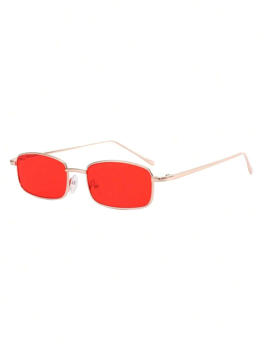 Lunettes de soleil carrées étroites de style rétro pour hommes