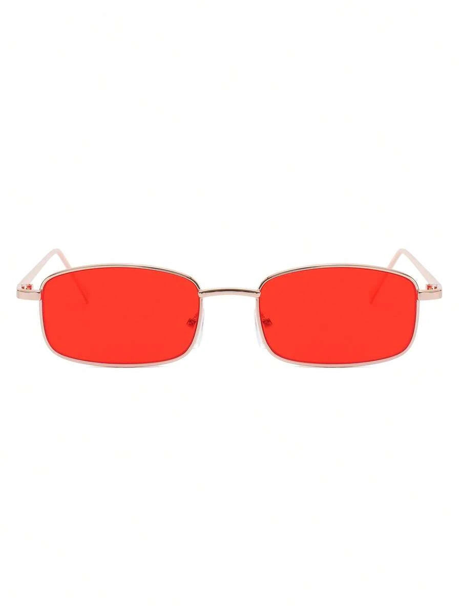 Lunettes de soleil carrées étroites de style rétro pour hommes