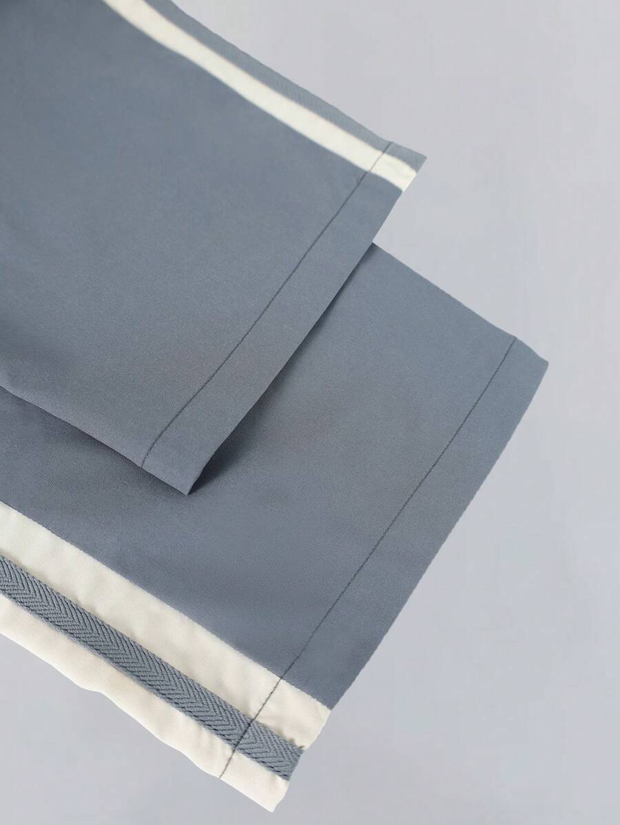 Pantalon d'été ample et respirant pour homme, coupe droite, avec bandes latérales
