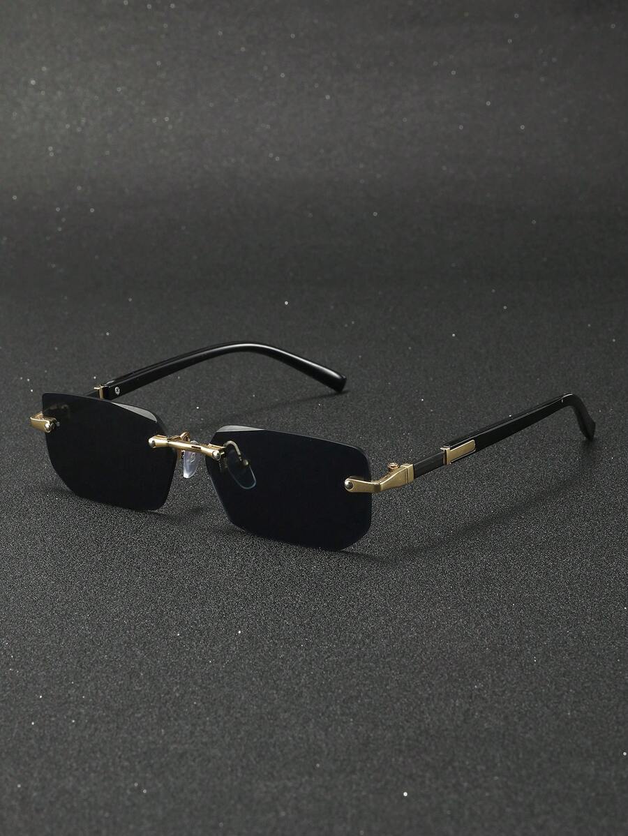 Lunettes de soleil rondes noires en métal pour homme – Accessoire de mode punk vintage