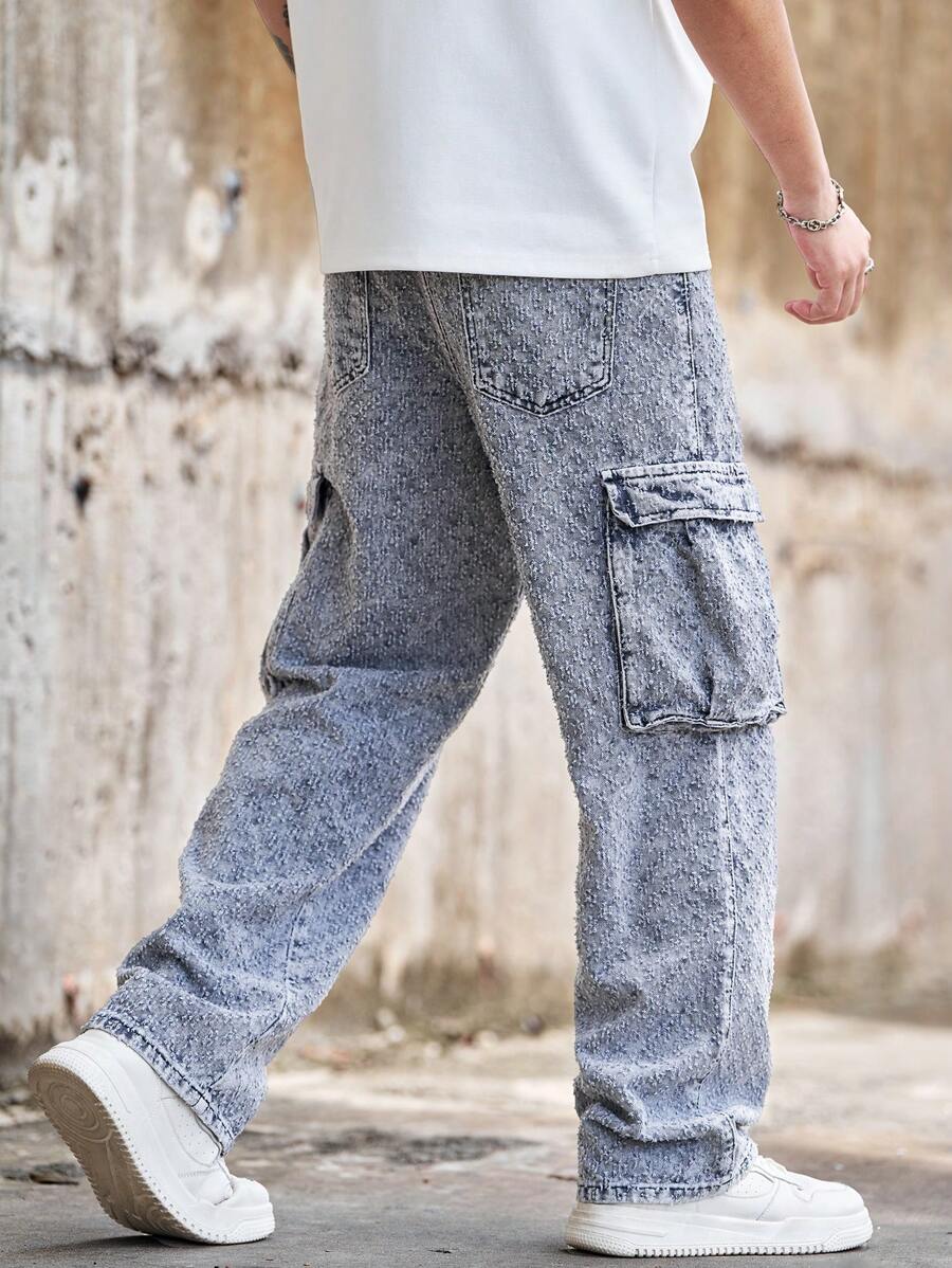 Pantalon cargo ample camouflage pour homme – Pantalon utilitaire à jambe large