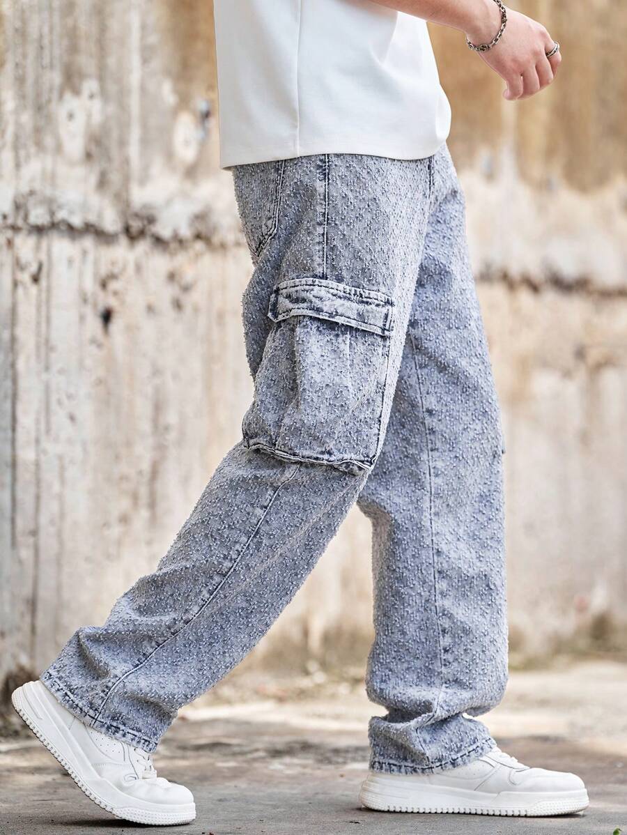 Pantalon cargo ample camouflage pour homme – Pantalon utilitaire à jambe large