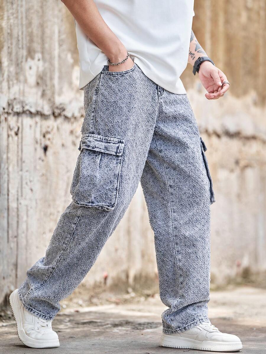 Pantalon cargo ample camouflage pour homme – Pantalon utilitaire à jambe large