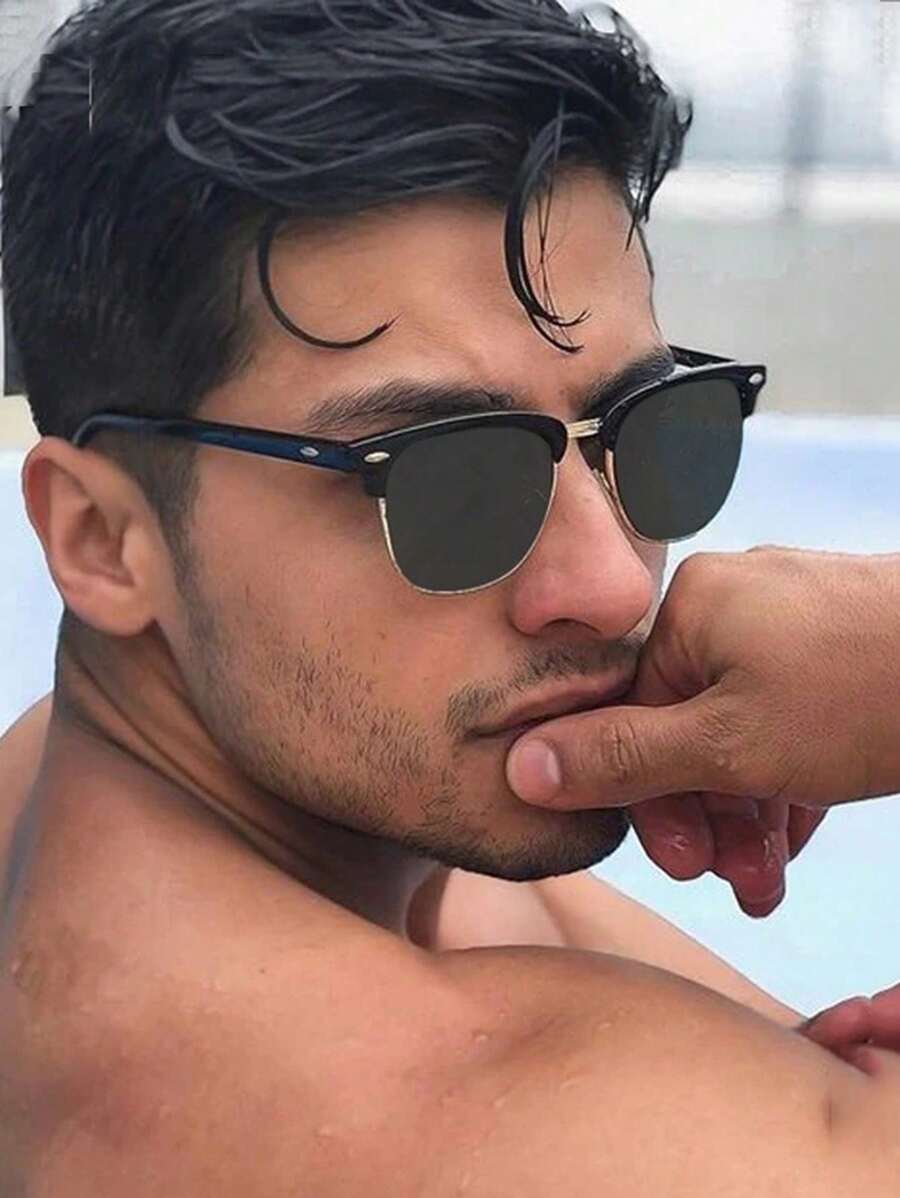 Lunettes de soleil vintage à monture métallique - Classiques pour homme