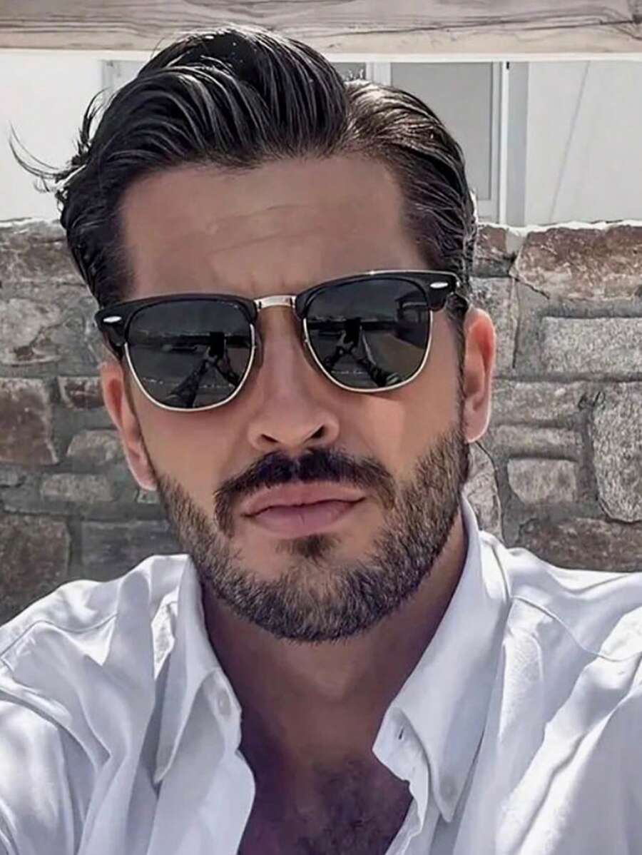 Lunettes de soleil vintage à monture métallique - Classiques pour homme