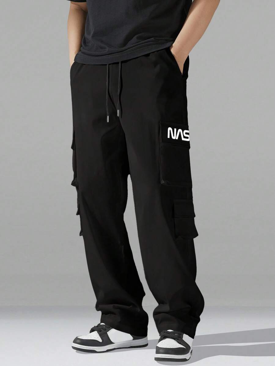 Pantalon cargo utilitaire baggy streetwear avec cordon de serrage