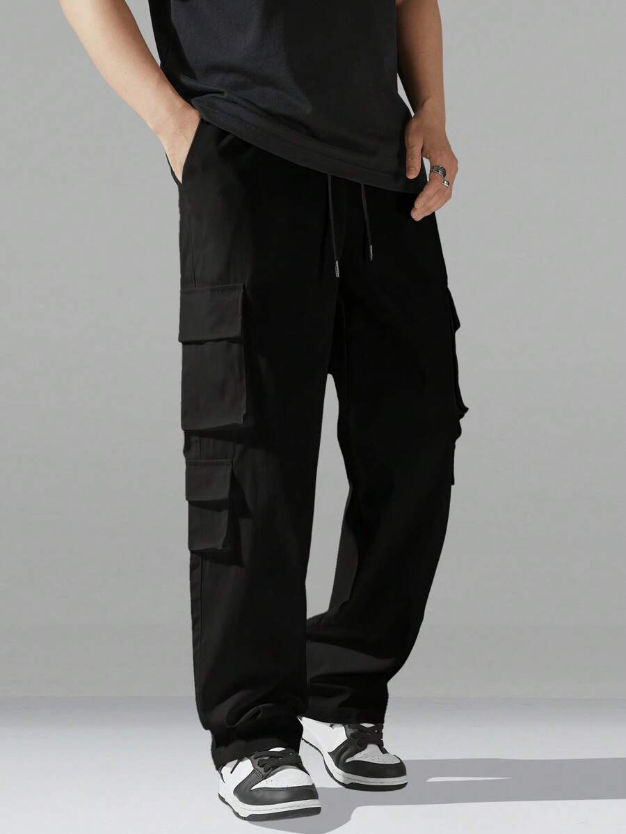 Pantalon cargo utilitaire baggy streetwear avec cordon de serrage