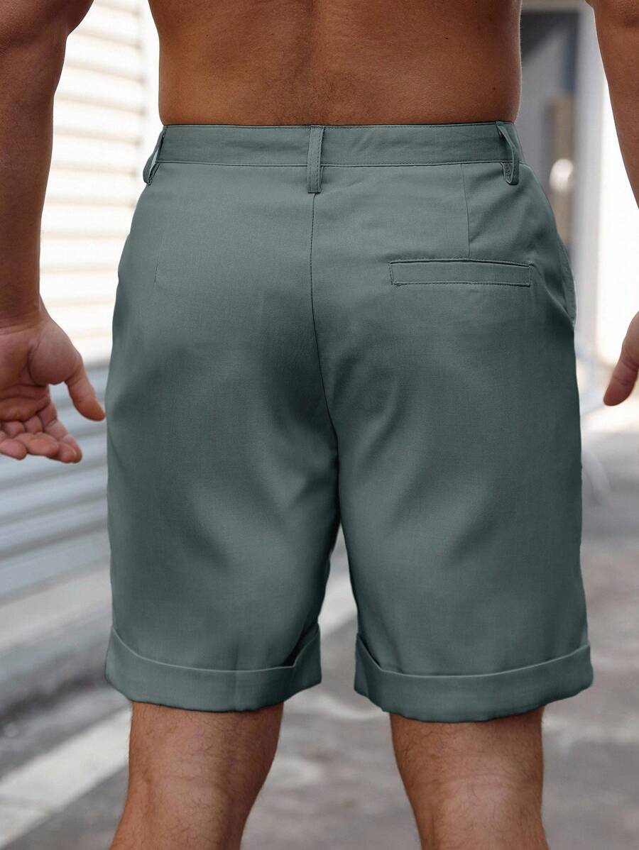 Bermuda coupe droite avec braguette boutonnée – Vêtements décontractés pour homme