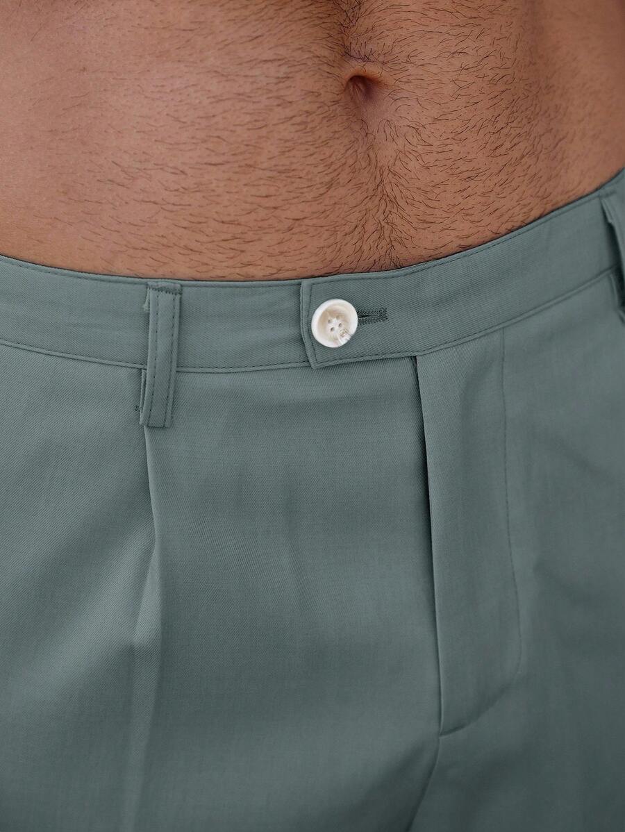 Bermuda coupe droite avec braguette boutonnée – Vêtements décontractés pour homme
