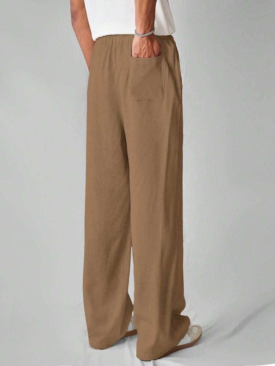 Pantalon de lin avec cordon de serrage pour homme – Tenue décontractée au quotidien