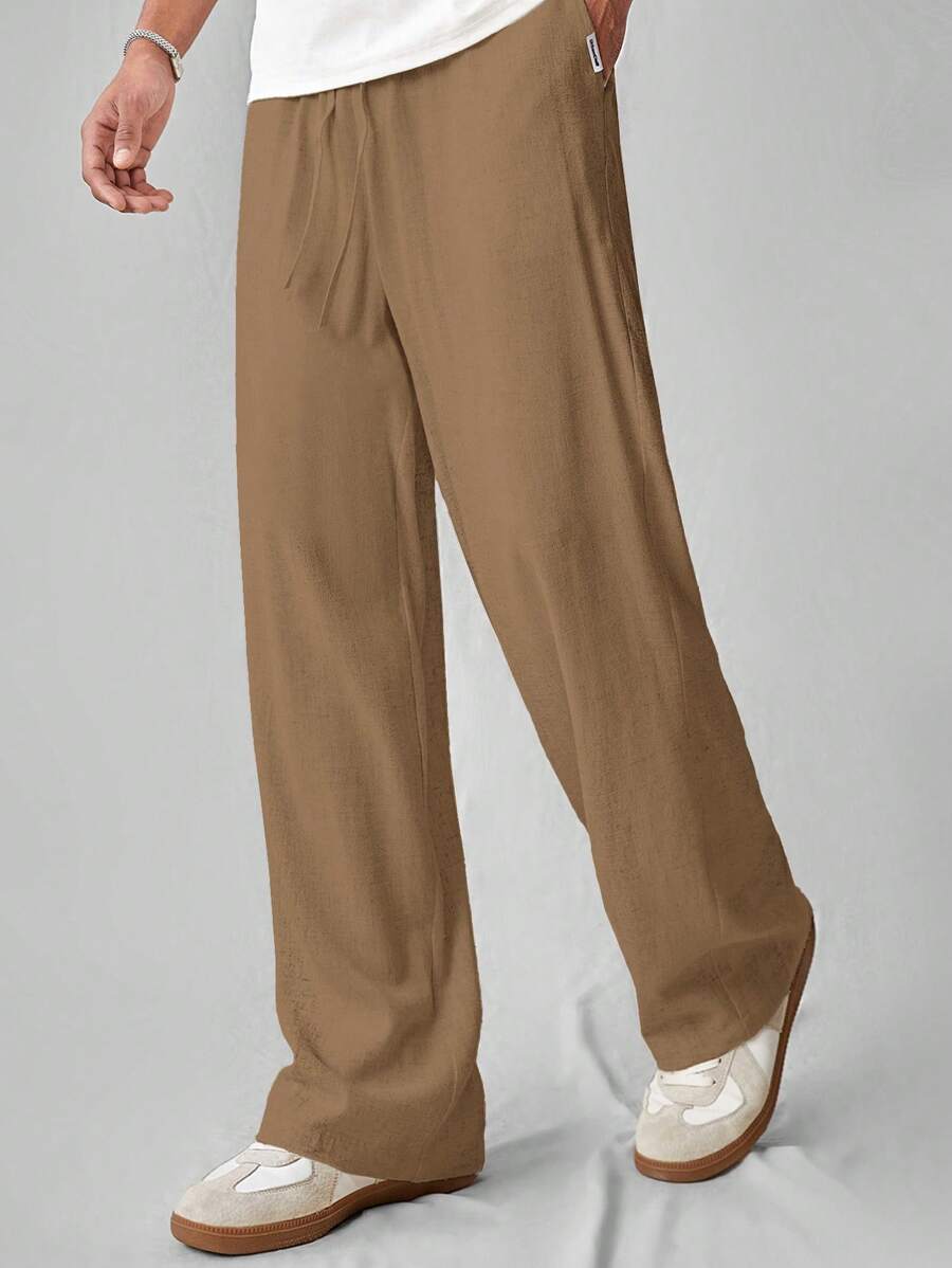 Pantalon de lin avec cordon de serrage pour homme – Tenue décontractée au quotidien