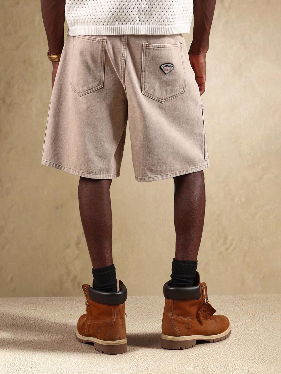 Bermuda en denim style charpentier – Coupe ample pour homme