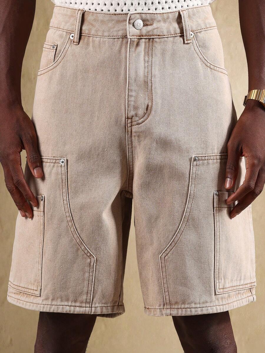 Bermuda en denim style charpentier – Coupe ample pour homme