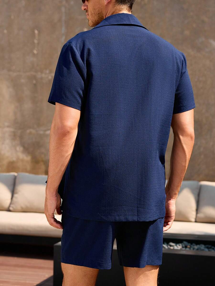 Décontracté et respirant deux ensembles pour homme, chemise et short