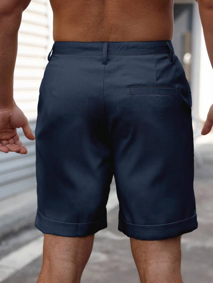 Bermuda coupe droite avec braguette boutonnée – Vêtements décontractés pour homme