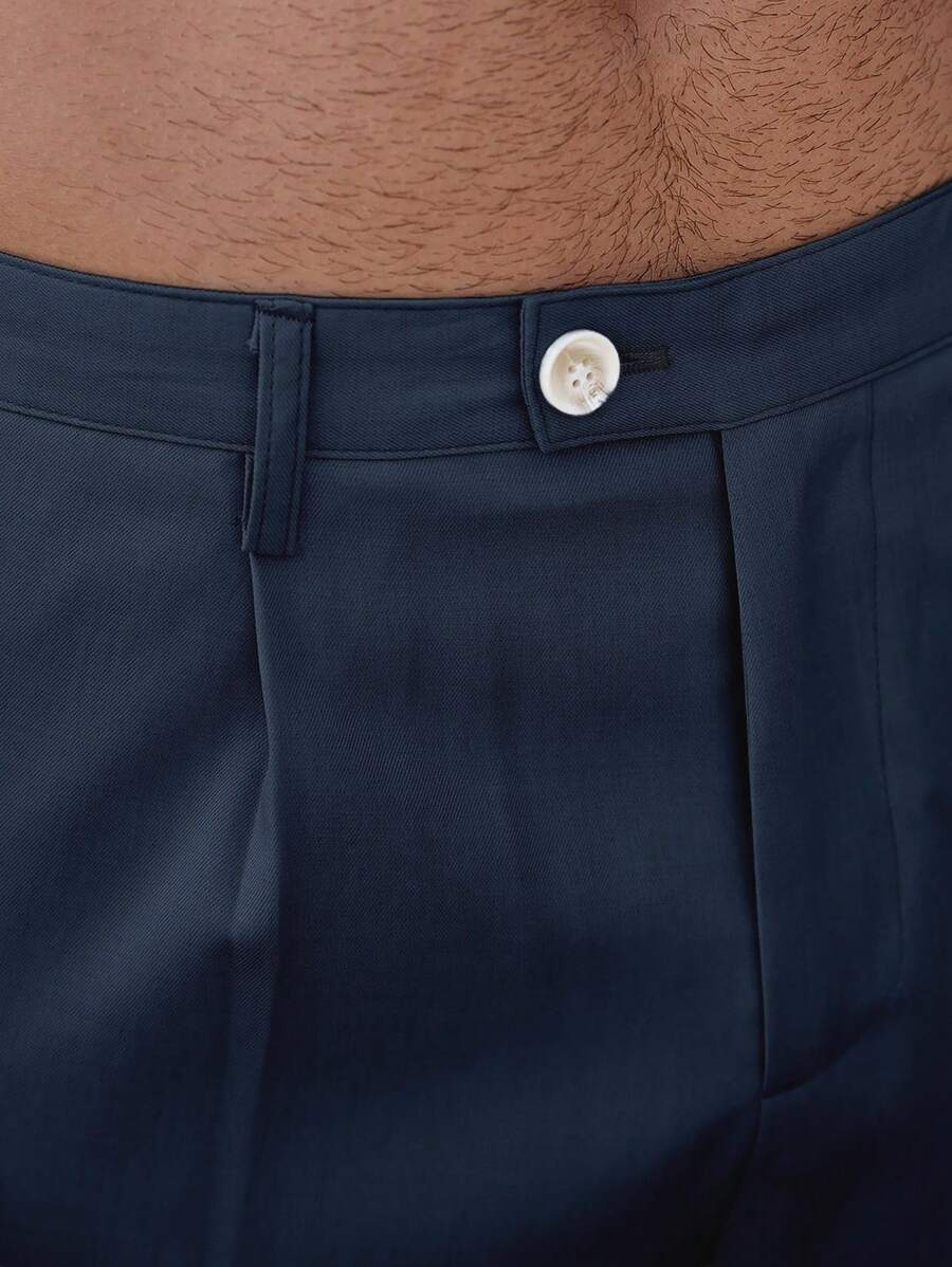 Bermuda coupe droite avec braguette boutonnée – Vêtements décontractés pour homme