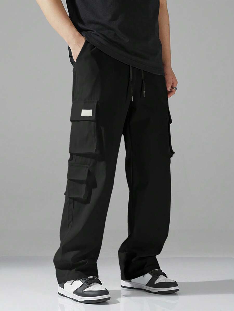 Pantalon cargo utilitaire baggy streetwear avec cordon de serrage