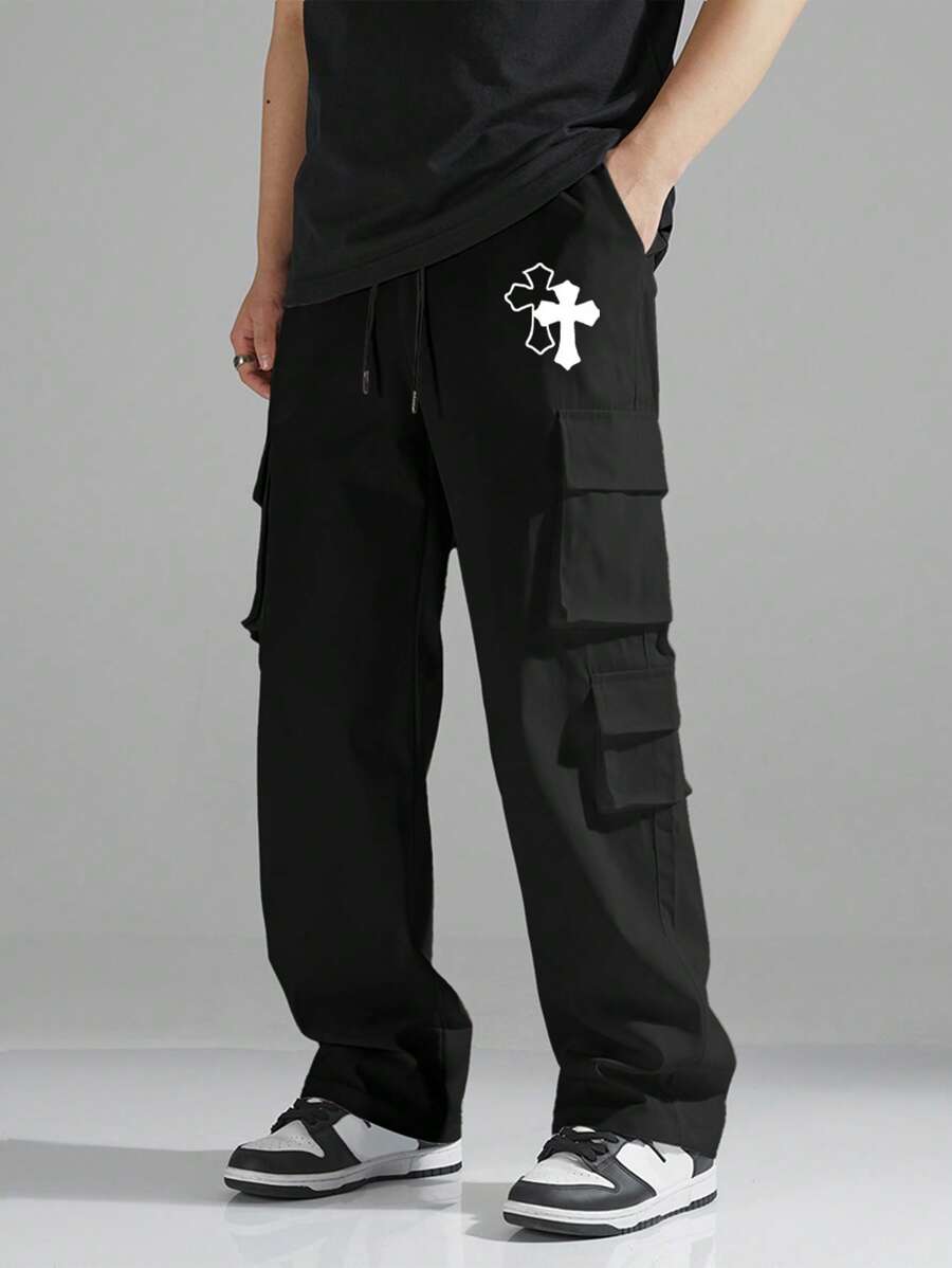Pantalon cargo utilitaire baggy streetwear avec cordon de serrage