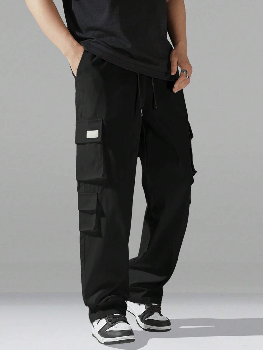Pantalon cargo utilitaire baggy streetwear avec cordon de serrage