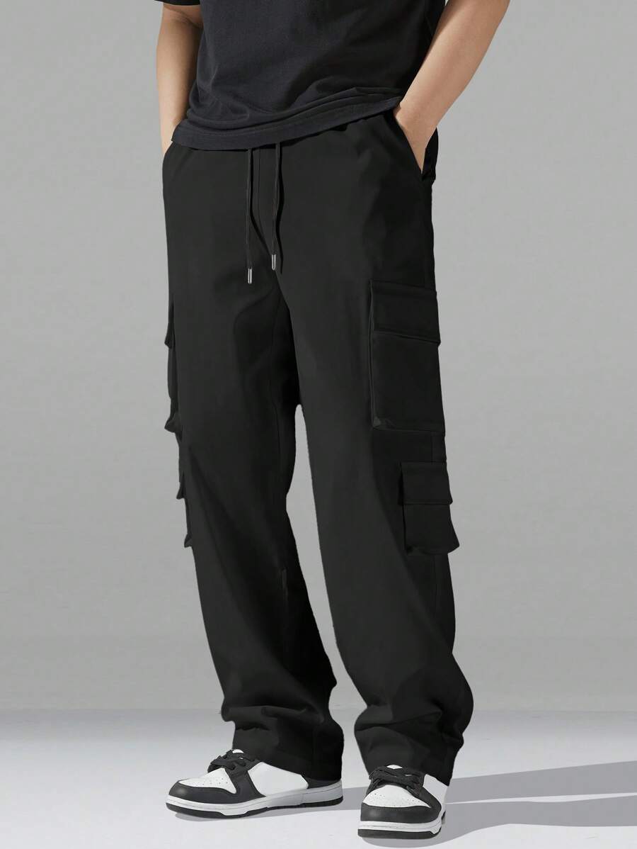 Pantalon cargo utilitaire baggy streetwear avec cordon de serrage