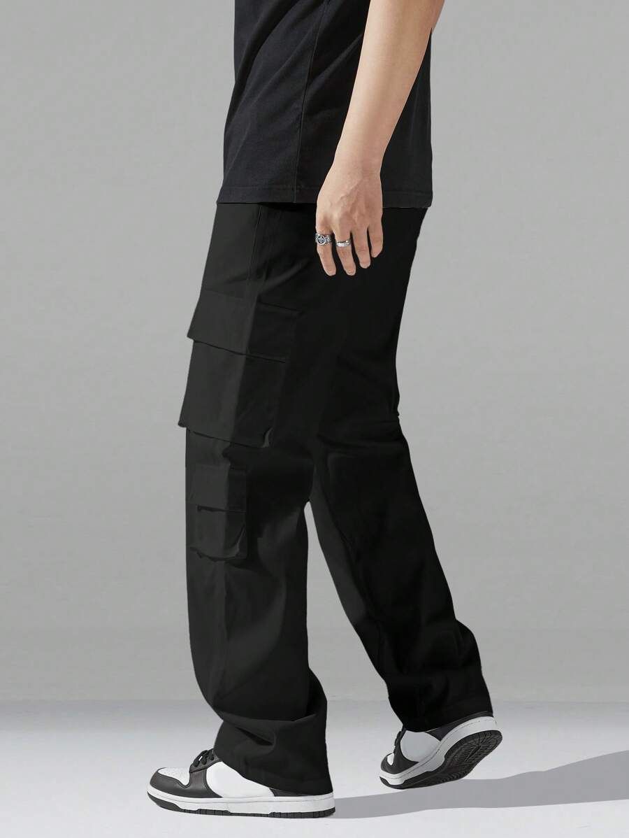Pantalon cargo utilitaire baggy streetwear avec cordon de serrage