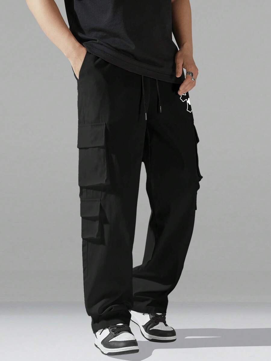 Pantalon cargo utilitaire baggy streetwear avec cordon de serrage