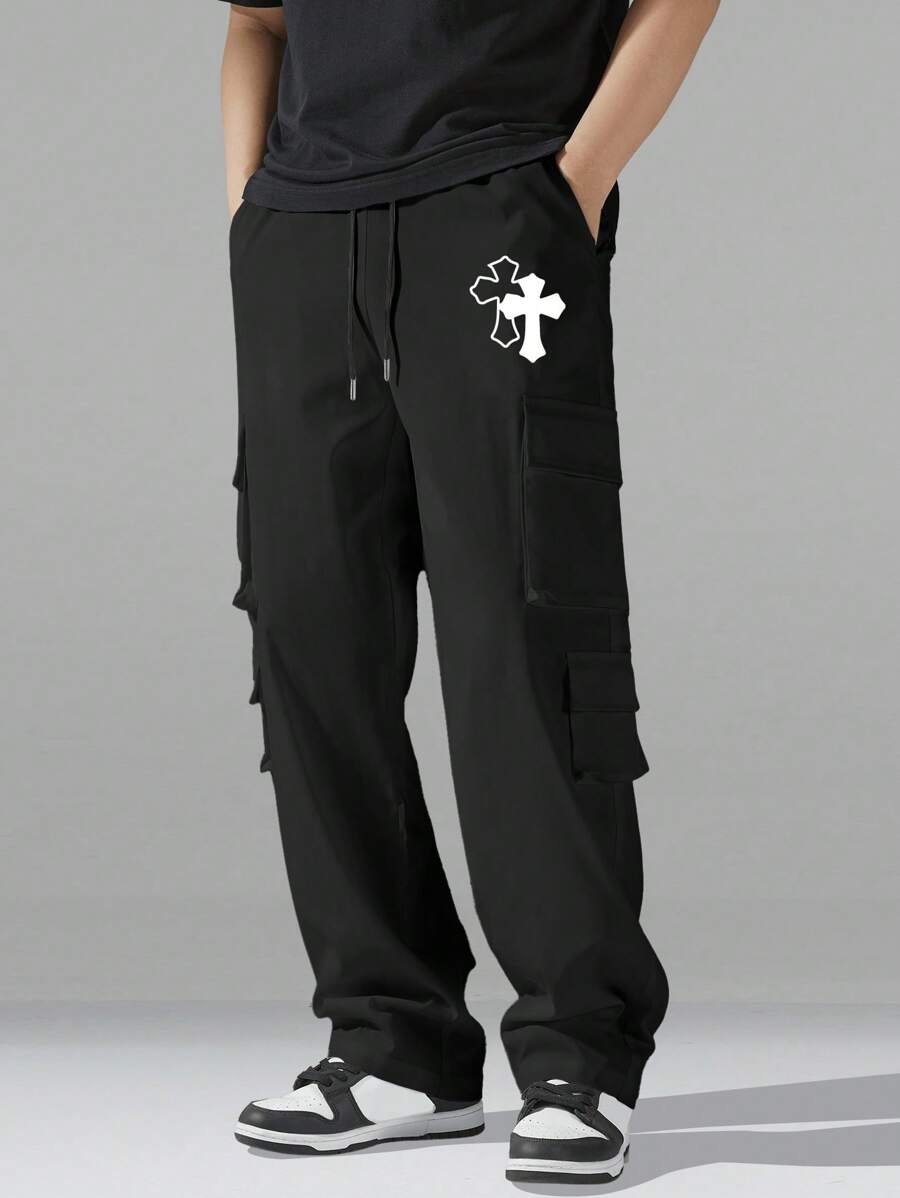 Pantalon cargo utilitaire baggy streetwear avec cordon de serrage