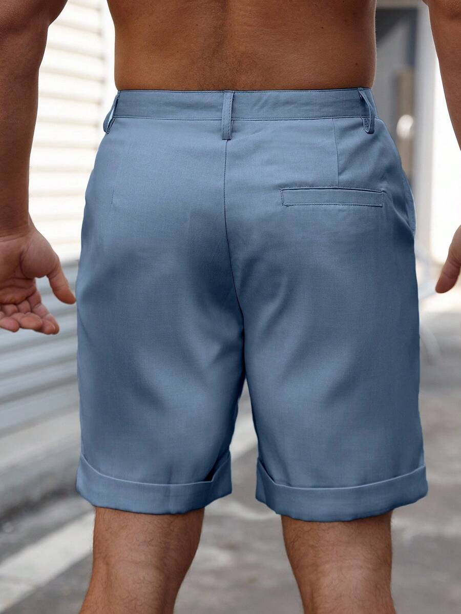 Bermuda coupe droite avec braguette boutonnée – Vêtements décontractés pour homme