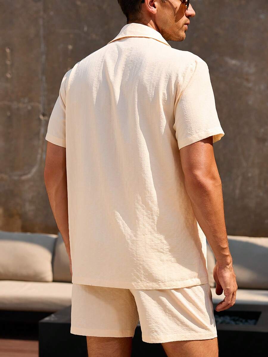 Décontracté et respirant deux ensembles pour homme, chemise et short