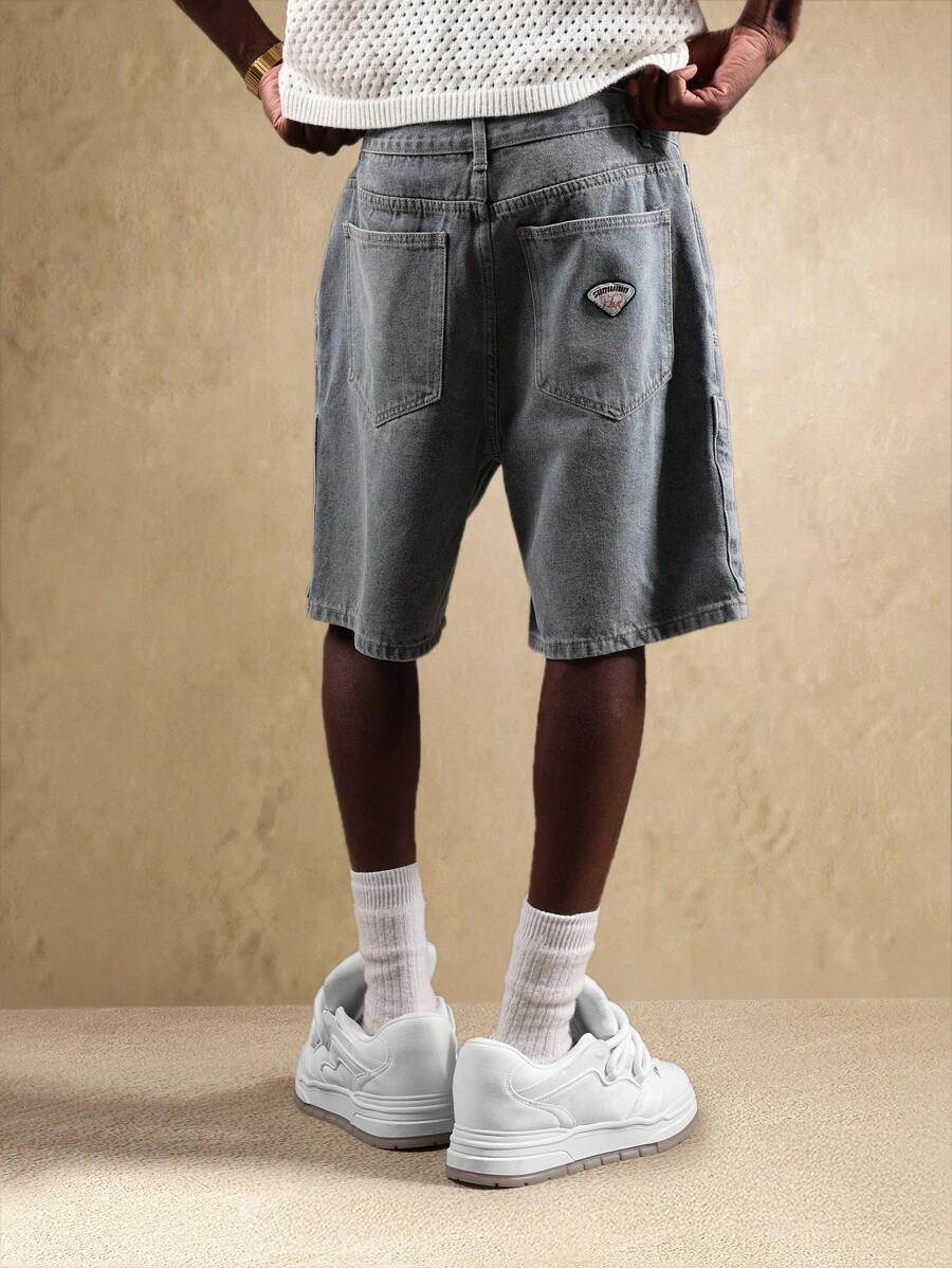 Bermuda en denim style charpentier – Coupe ample pour homme