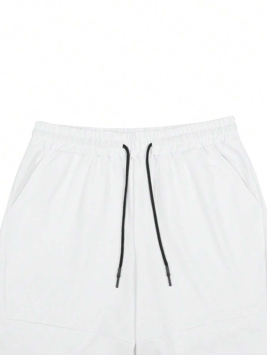 Shorts cargo pour hommes avec taille à cordon de serrage et poches latérales
