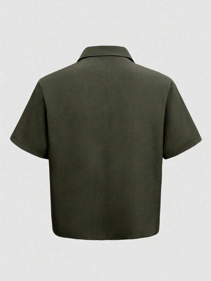 Chemise jacquard ample à manches courtes pour homme - Décontracté et urbain