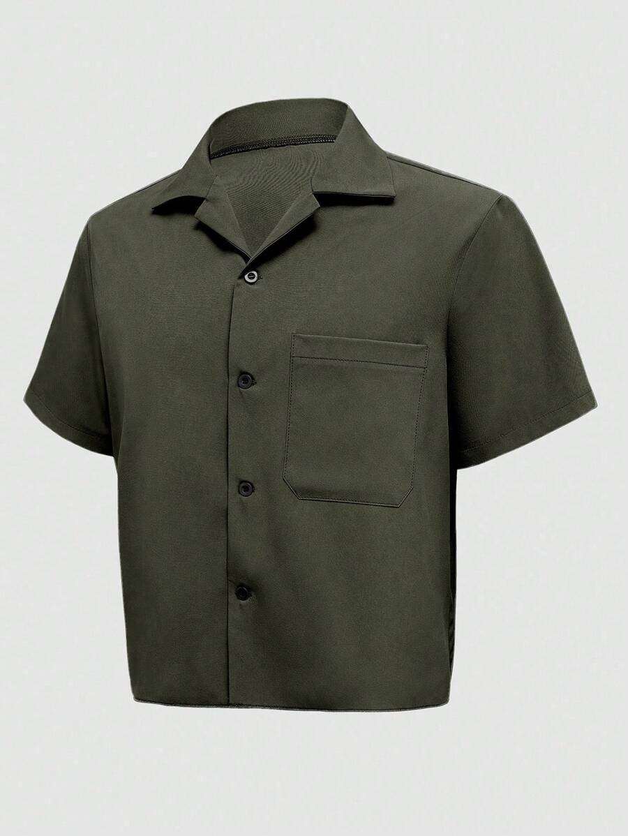 Chemise jacquard ample à manches courtes pour homme - Décontracté et urbain