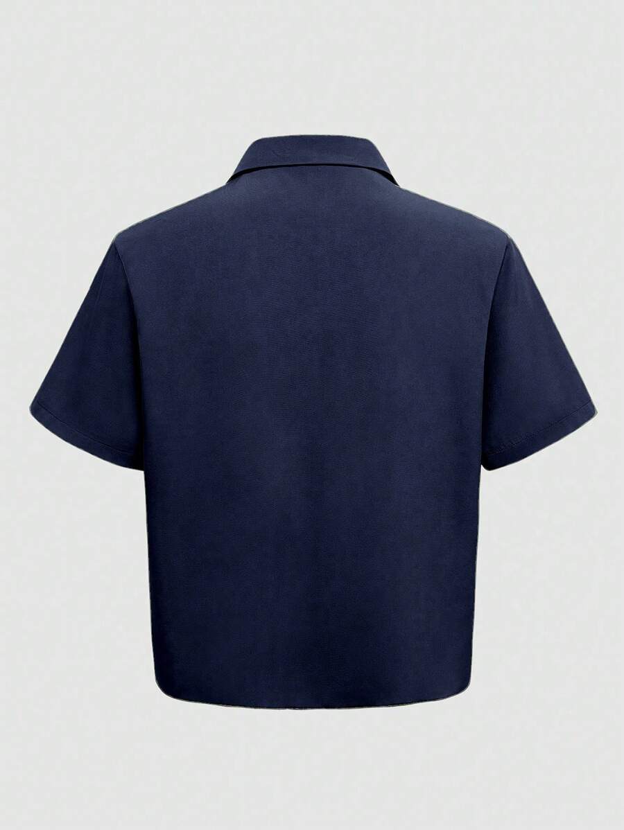 Chemise jacquard ample à manches courtes pour homme - Décontracté et urbain