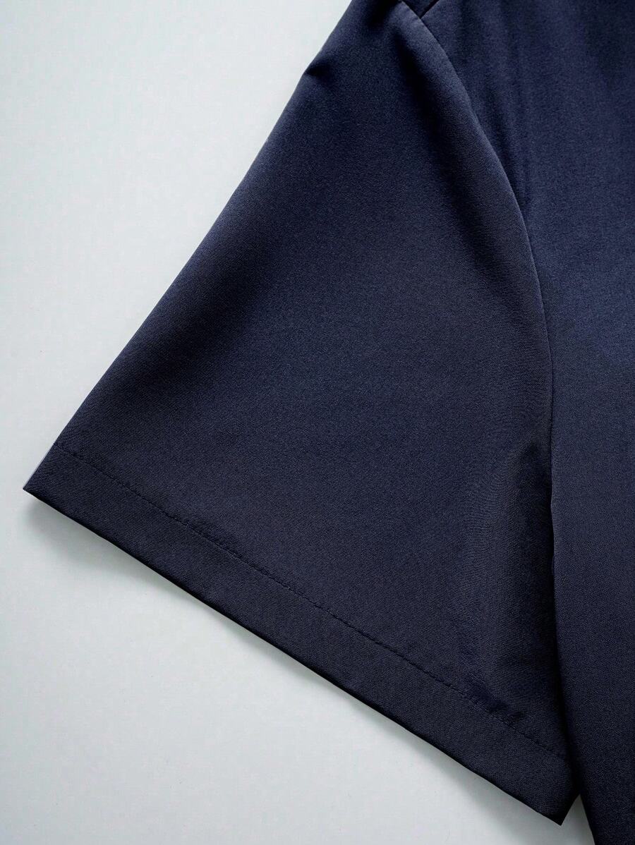 Chemise jacquard ample à manches courtes pour homme - Décontracté et urbain